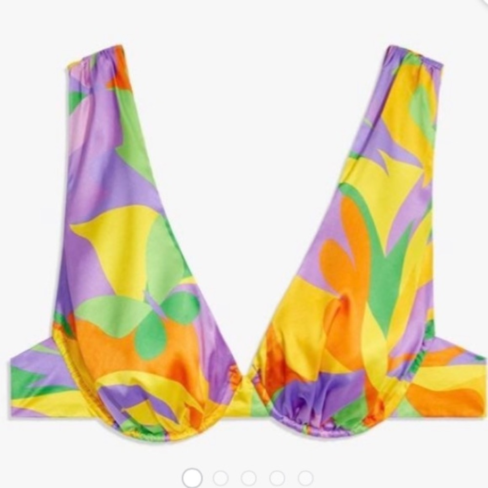 WeWoreWhat Underwire V neck Saved by the Bell Bra Top Bustier colorful